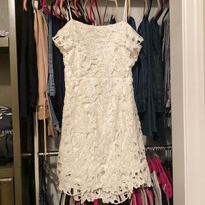 White eyelet formal dress